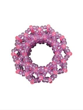 Pink & Purple 3D Kandi Cuff • Starburst Rave Scene Kidcore Bracelet